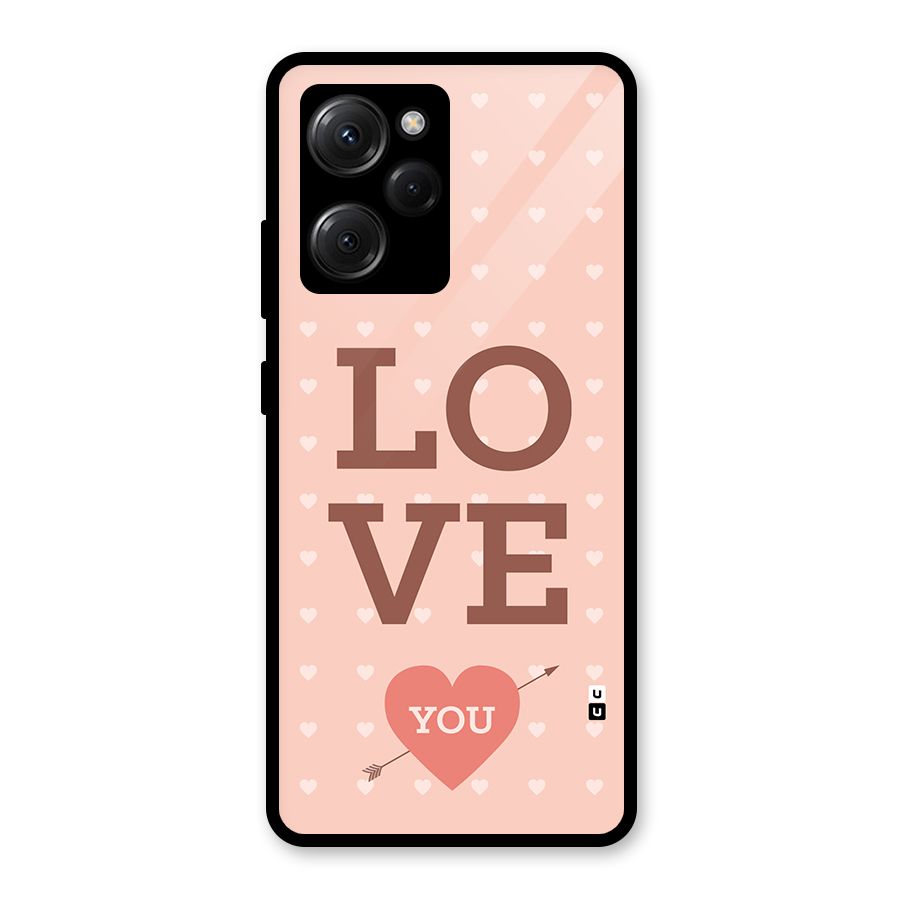 Love You Hearts Glass Back Case for Poco X5 Pro