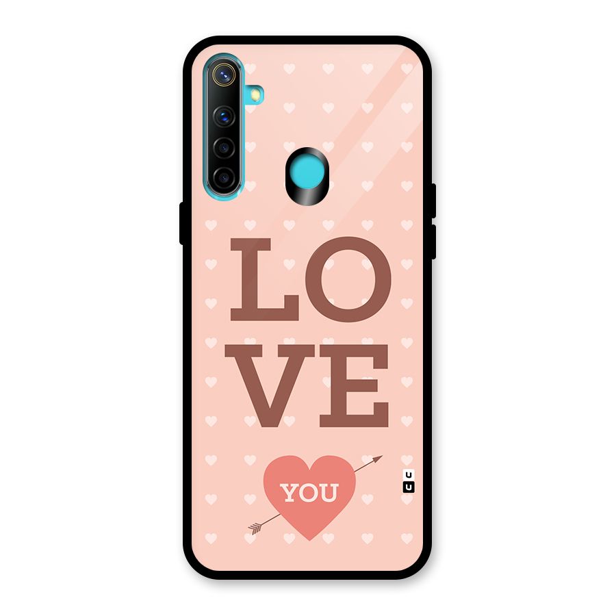 Love You Hearts Glass Back Case for Realme 5