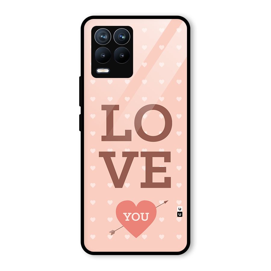 Love You Hearts Glass Back Case for Realme 8
