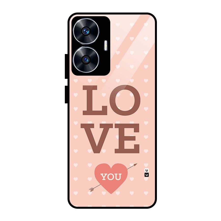 Love You Hearts Glass Back Case for Realme Narzo N55