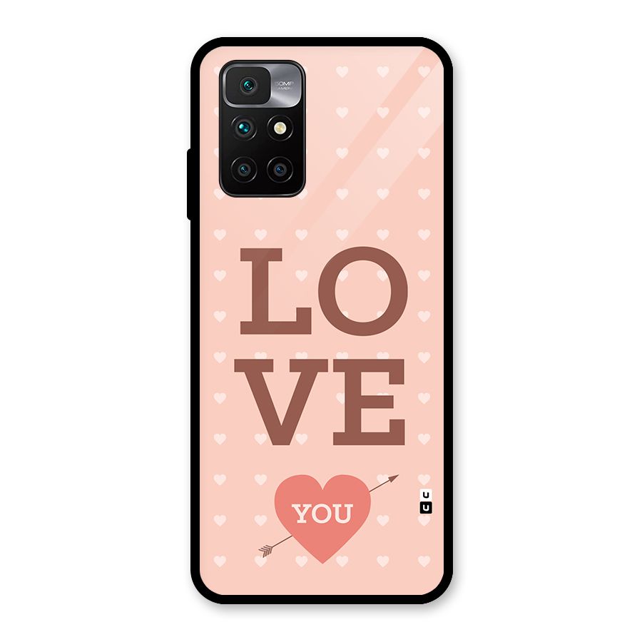 Love You Hearts Glass Back Case for Redmi 10 Prime