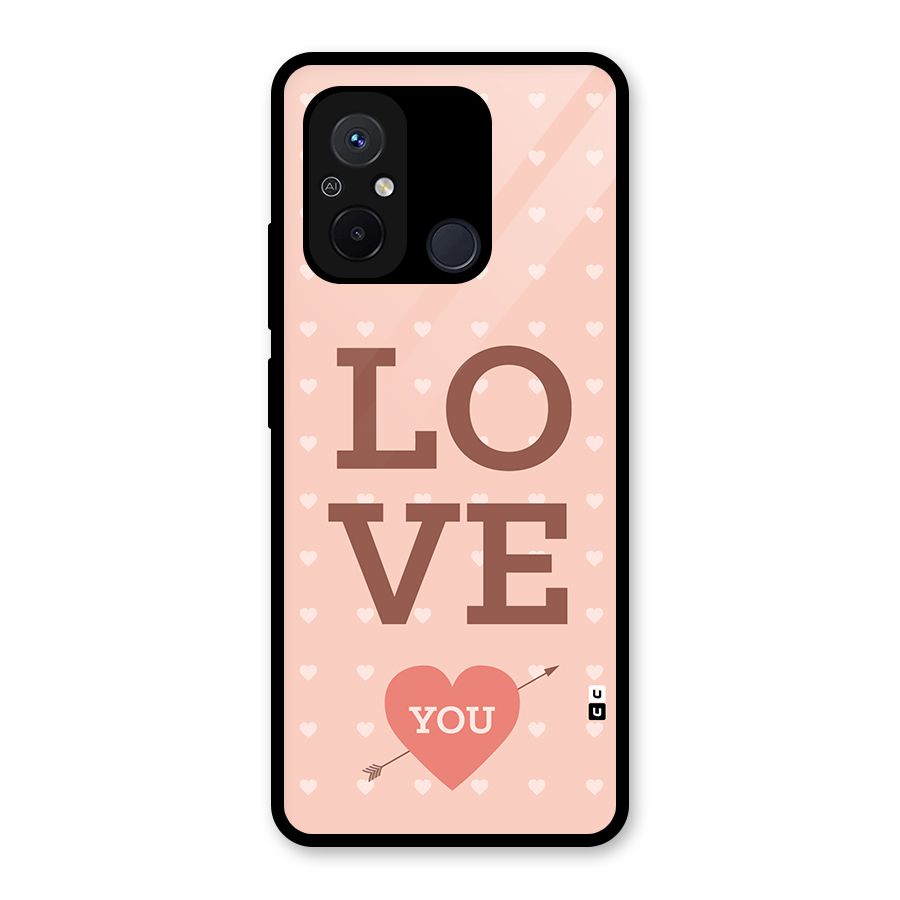 Love You Hearts Glass Back Case for Redmi 12C