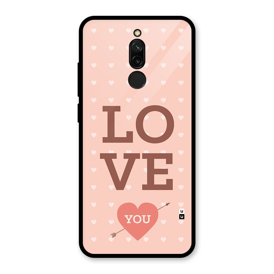 Love You Hearts Glass Back Case for Redmi 8