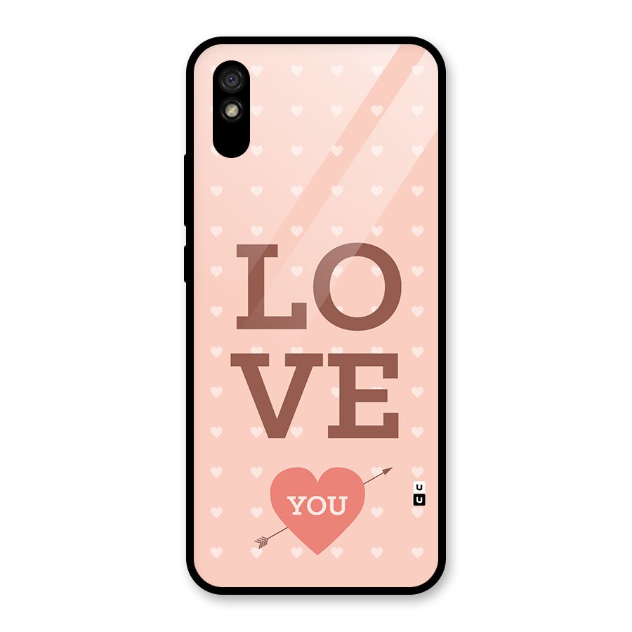 Love You Hearts Glass Back Case for Redmi 9A