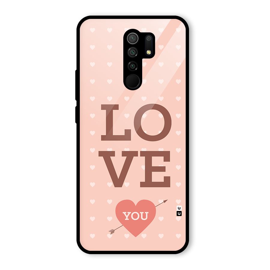 Love You Hearts Glass Back Case for Redmi 9 Prime