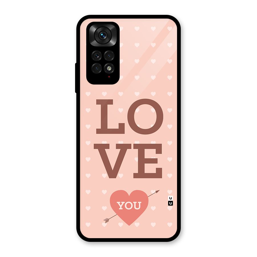 Love You Hearts Glass Back Case for Redmi Note 11