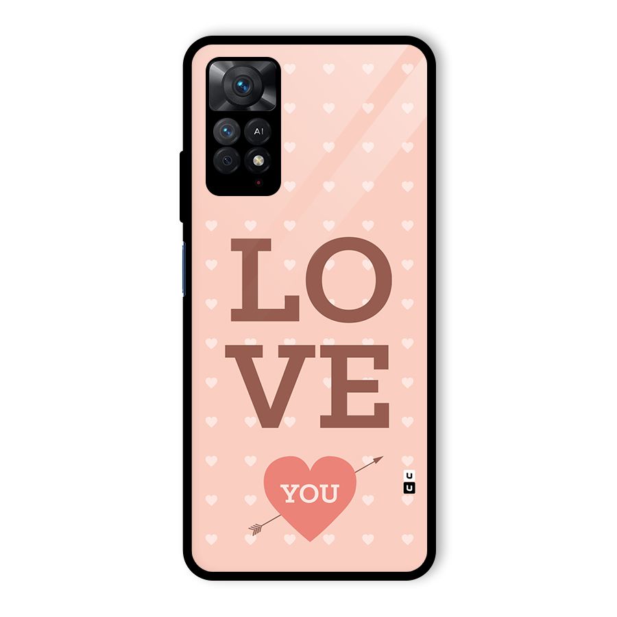 Love You Hearts Glass Back Case for Redmi Note 11 Pro