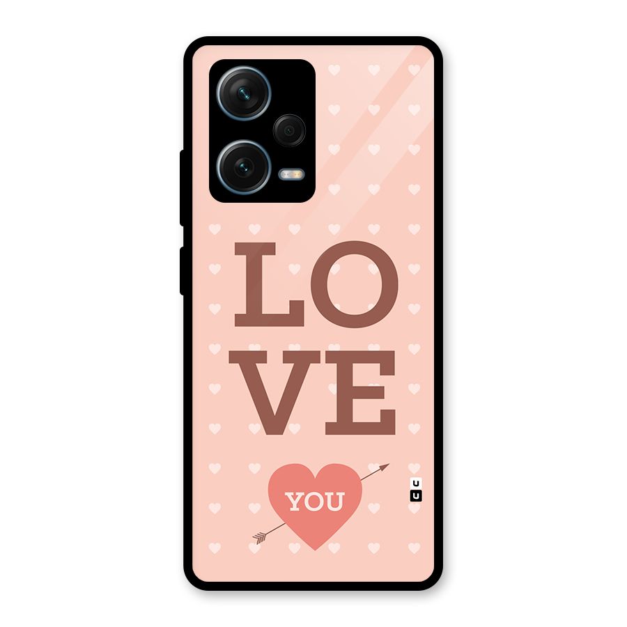 Love You Hearts Glass Back Case for Redmi Note 12 Pro Plus 5G