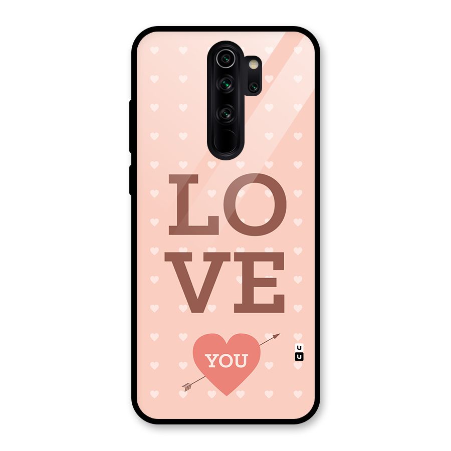 Love You Hearts Glass Back Case for Redmi Note 8 Pro