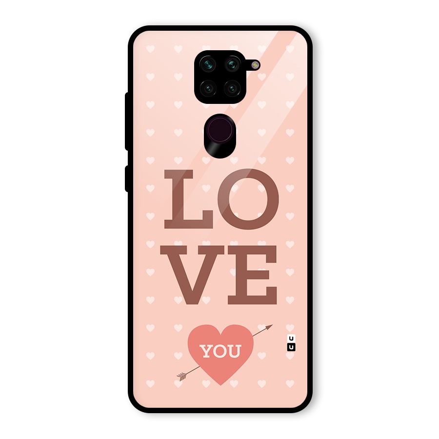 Love You Hearts Glass Back Case for Redmi Note 9