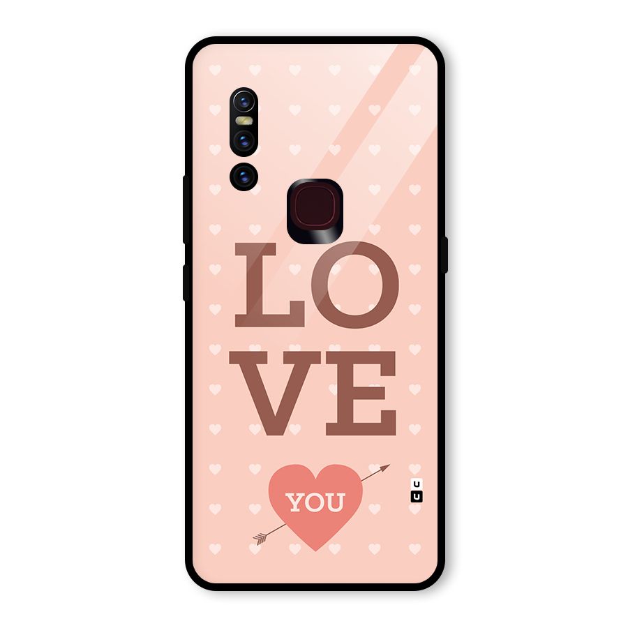 Love You Hearts Glass Back Case for Vivo V15