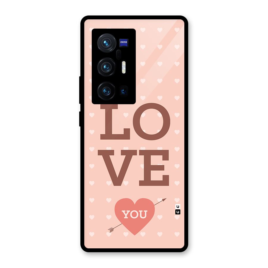 Love You Hearts Glass Back Case for Vivo X70 Pro Plus