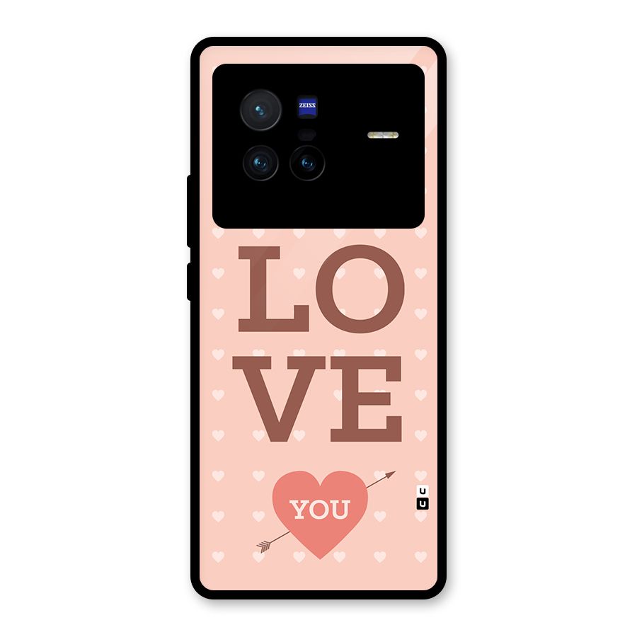Love You Hearts Glass Back Case for Vivo X80