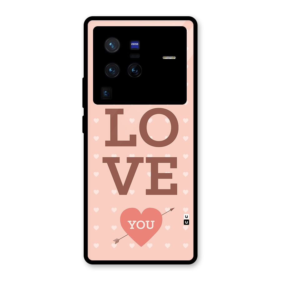Love You Hearts Glass Back Case for Vivo X80 Pro