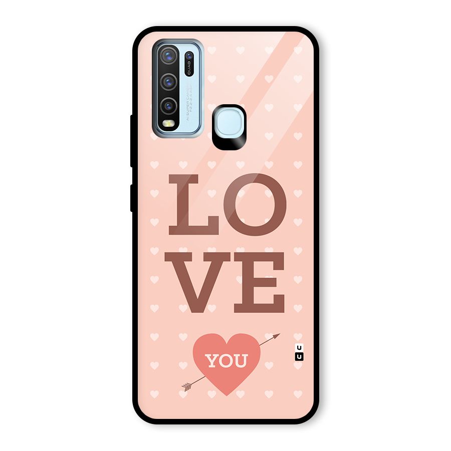 Love You Hearts Glass Back Case for Vivo Y30
