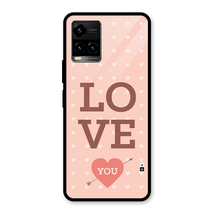 Love You Hearts Glass Back Case for Vivo Y33s