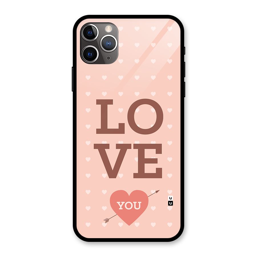 Love You Hearts Glass Back Case for iPhone 11 Pro Max