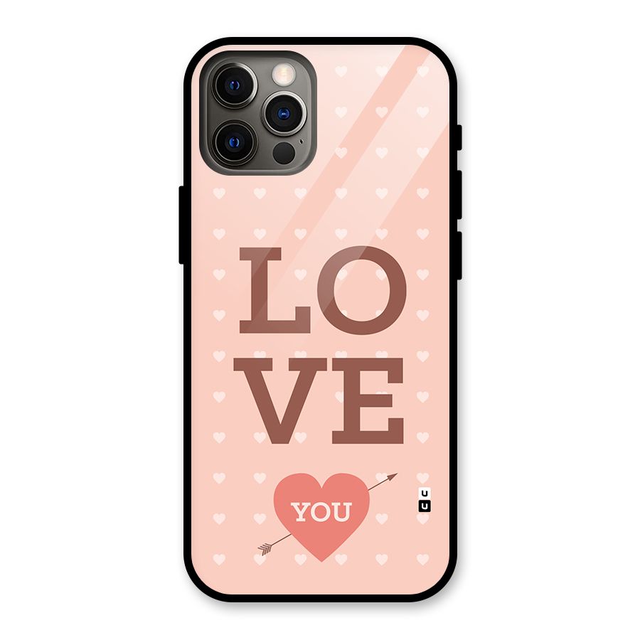 Love You Hearts Glass Back Case for iPhone 12 Pro