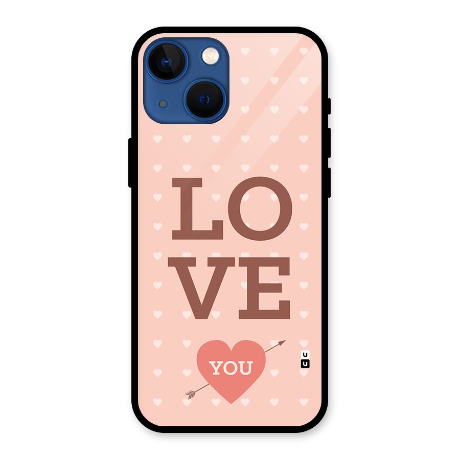 Love You Hearts Glass Back Case for iPhone 13 Mini