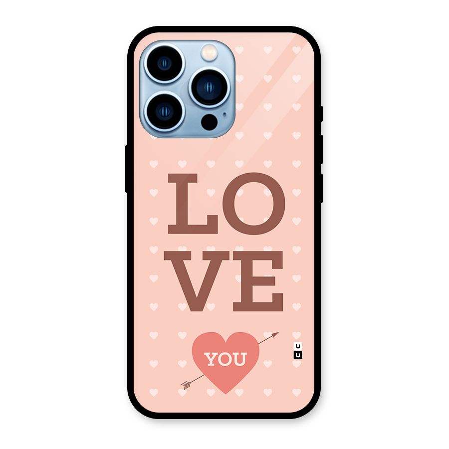 Love You Hearts Glass Back Case for iPhone 13 Pro