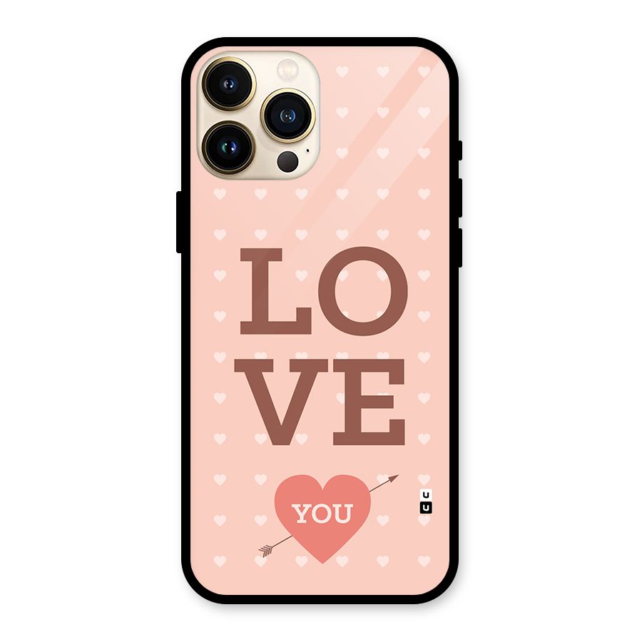 Love You Hearts Glass Back Case for iPhone 13 Pro Max