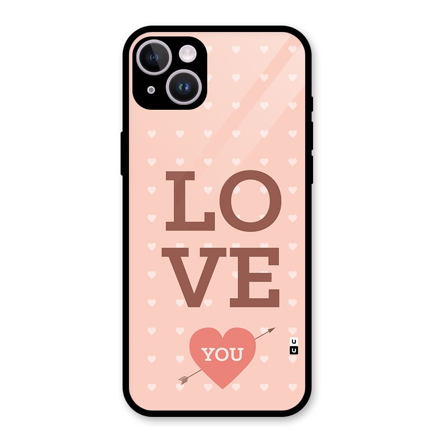 Love You Hearts Glass Back Case for iPhone 14 Plus