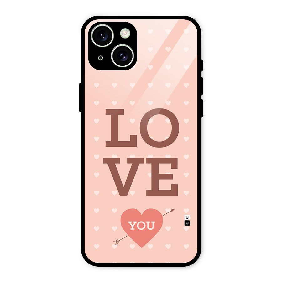 Love You Hearts Glass Back Case for iPhone 15 Plus