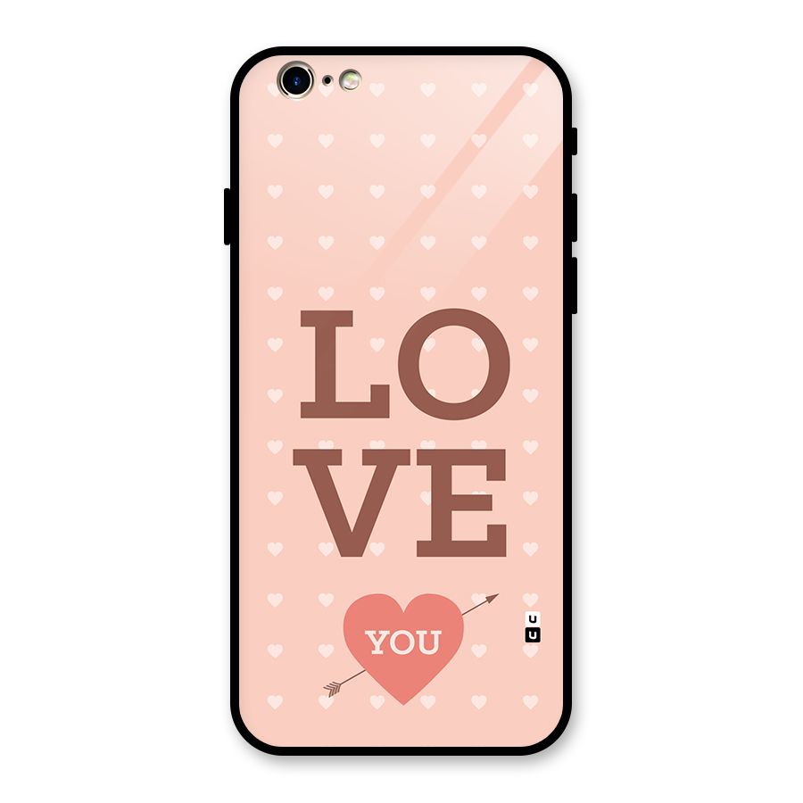 Love You Hearts Glass Back Case for iPhone 6 6S