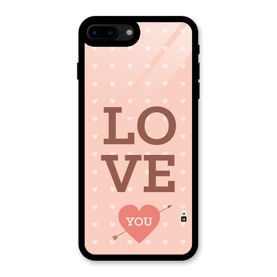 Love You Hearts Glass Back Case for iPhone 7 Plus