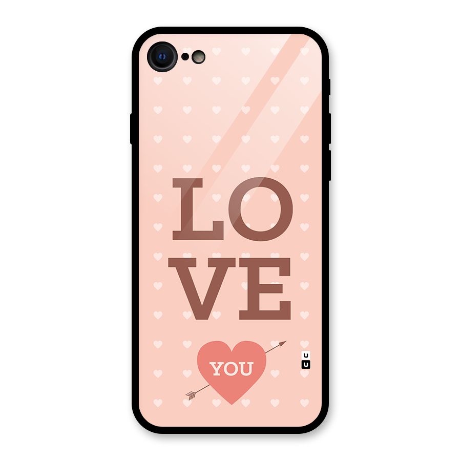 Love You Hearts Glass Back Case for iPhone SE 2022
