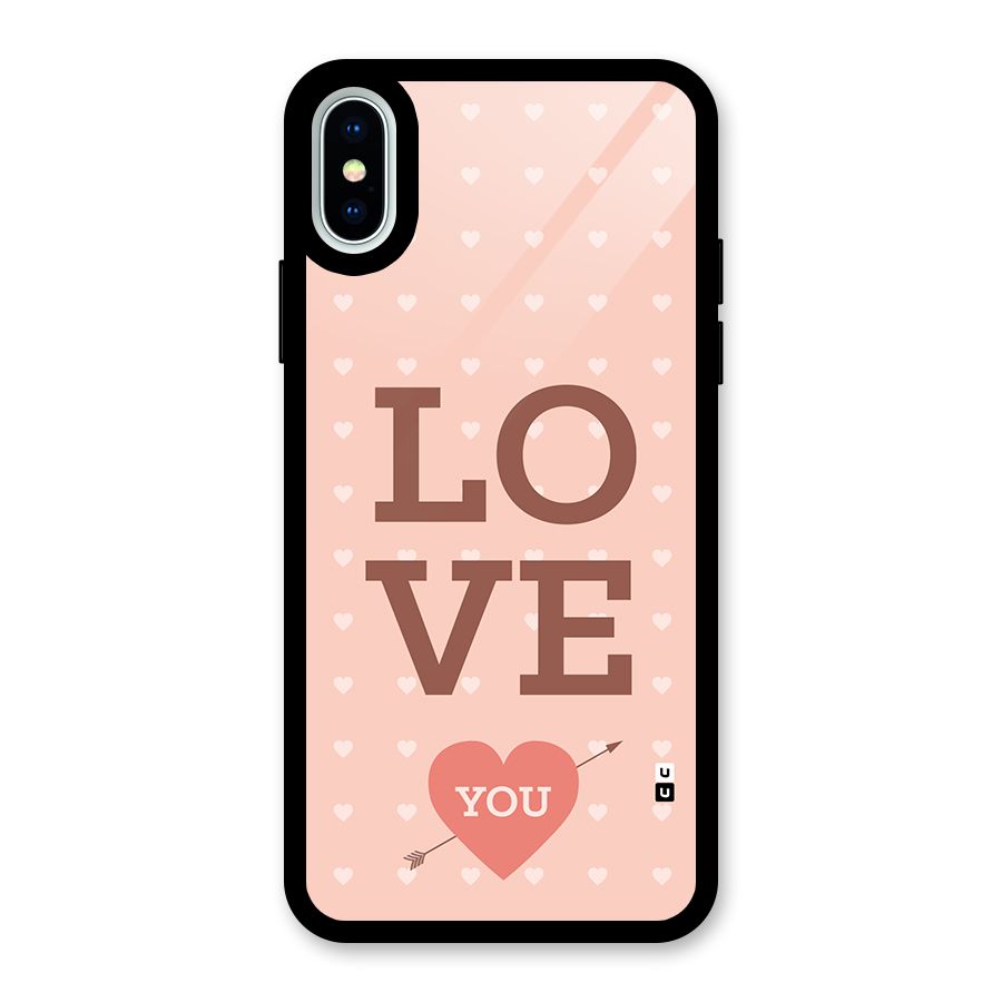 Love You Hearts Glass Back Case for iPhone X