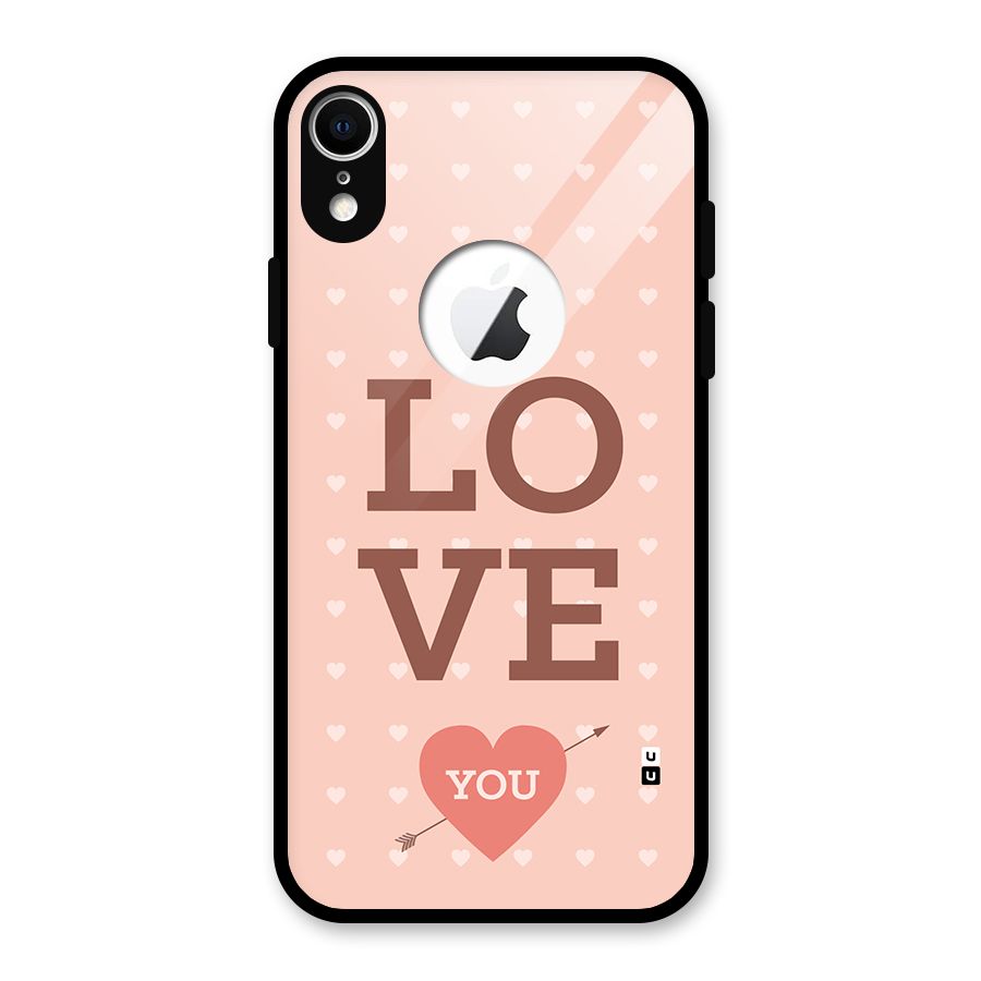 Love You Hearts Glass Back Case for iPhone XR Logo Cut