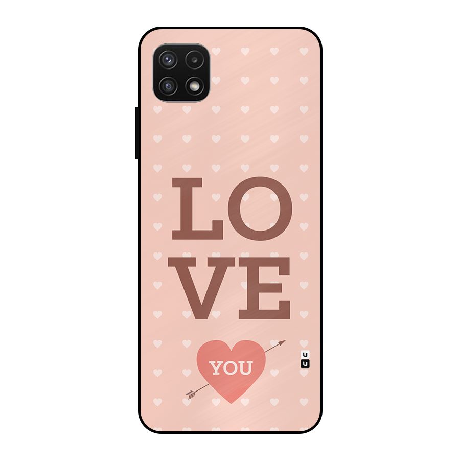 Love You Hearts Metal Back Case for Galaxy A22 5G