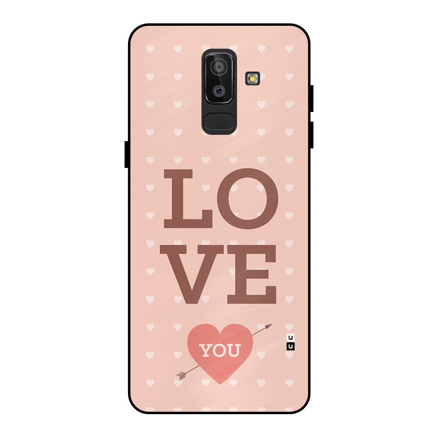 Love You Hearts Metal Back Case for Galaxy J8