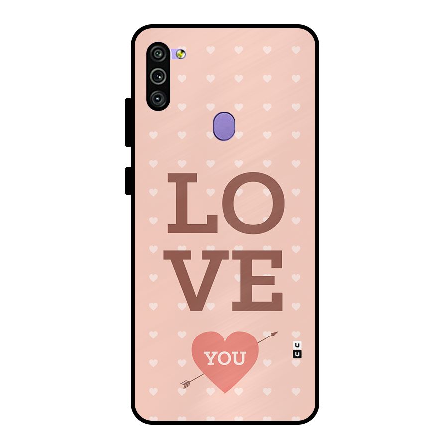 Love You Hearts Metal Back Case for Galaxy M11