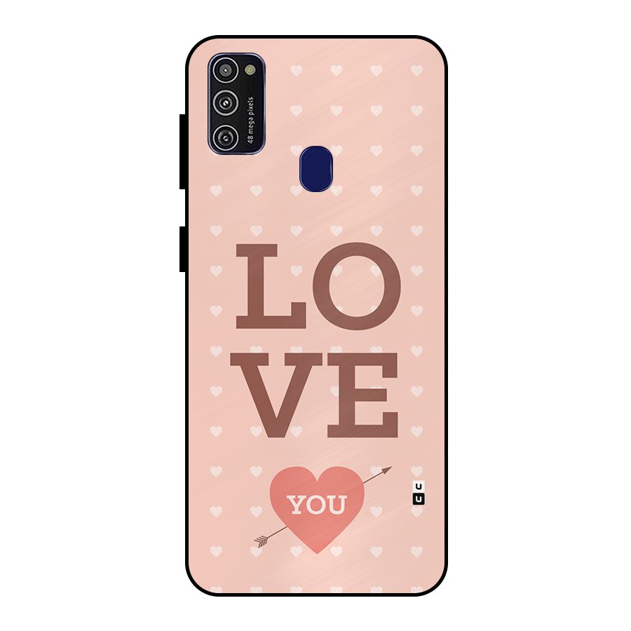 Love You Hearts Metal Back Case for Galaxy M21