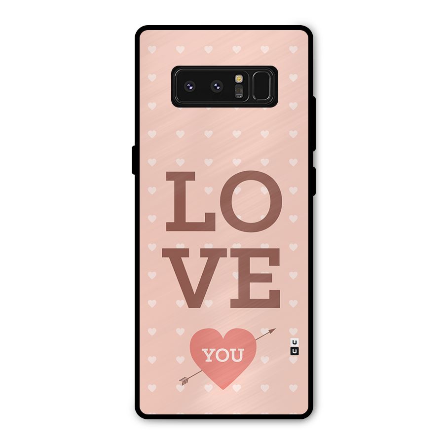 Love You Hearts Metal Back Case for Galaxy Note 8