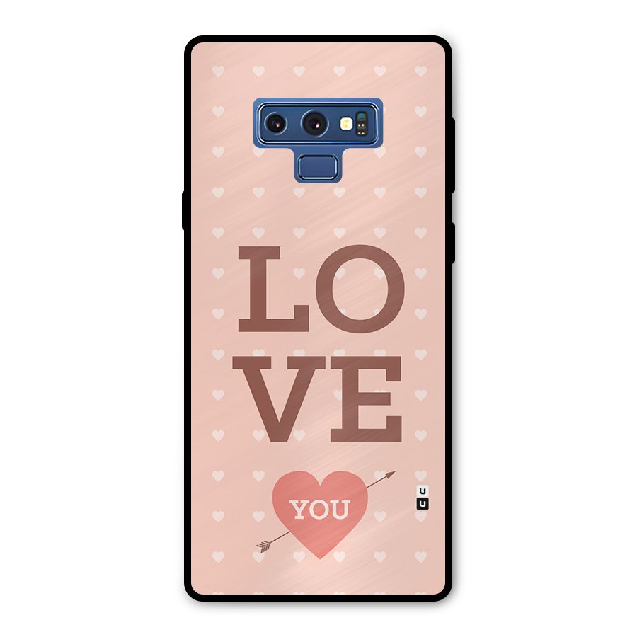 Love You Hearts Metal Back Case for Galaxy Note 9