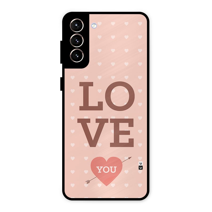 Love You Hearts Metal Back Case for Galaxy S21 Plus