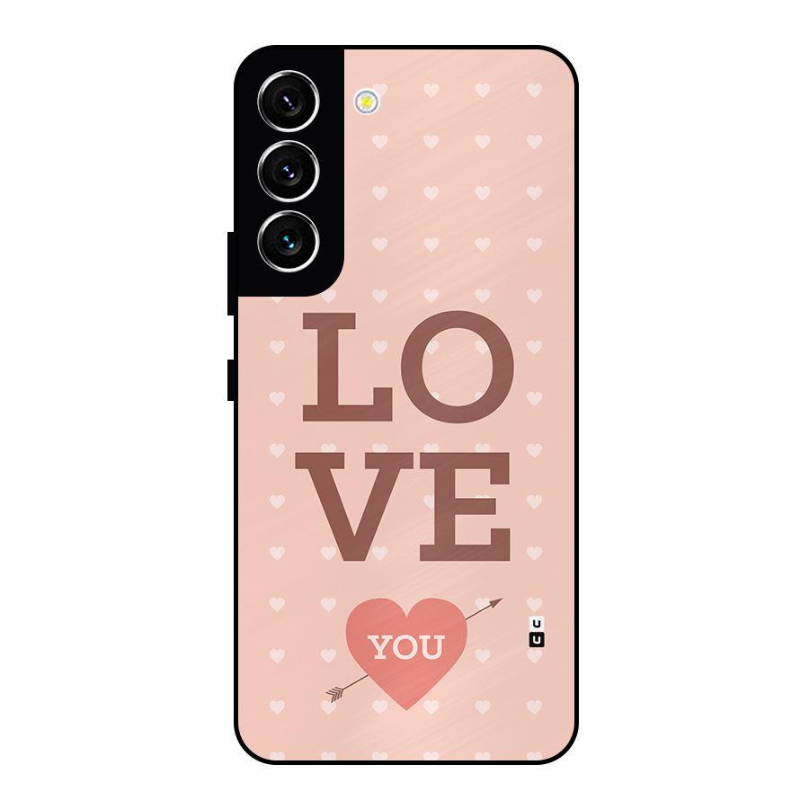 Love You Hearts Metal Back Case for Galaxy S22 5G