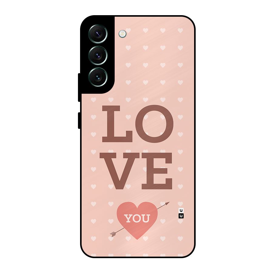 Love You Hearts Metal Back Case for Galaxy S22 Plus 5G