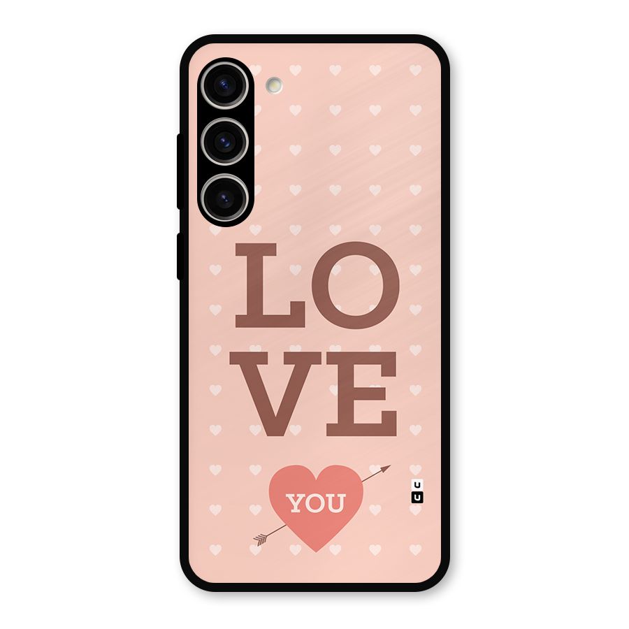 Love You Hearts Metal Back Case for Galaxy S23 Plus