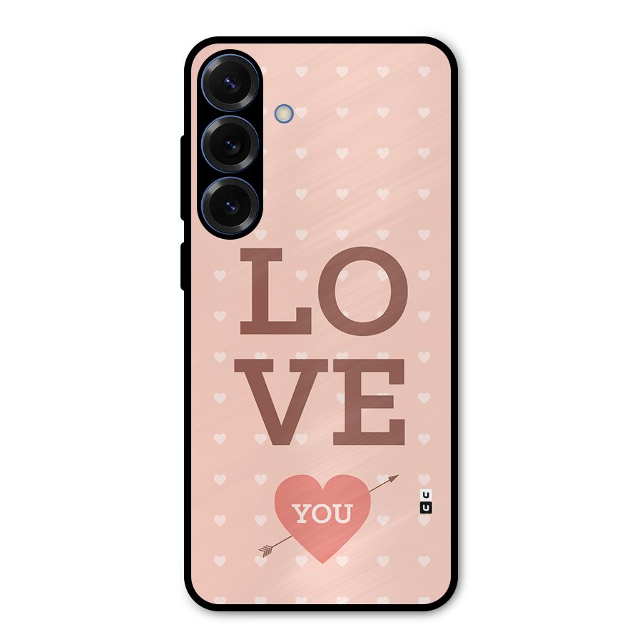 Love You Hearts Metal Back Case for Galaxy S25 Plus