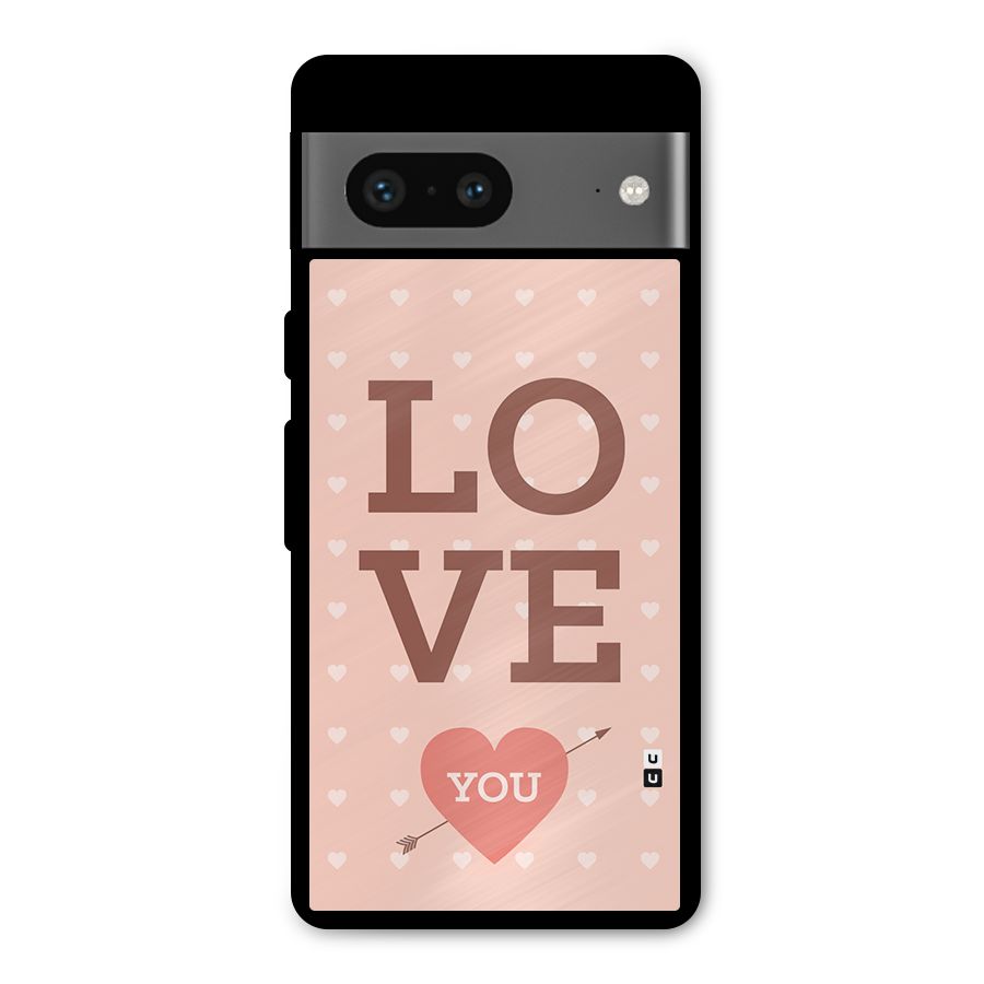 Love You Hearts Metal Back Case for Google Pixel 7