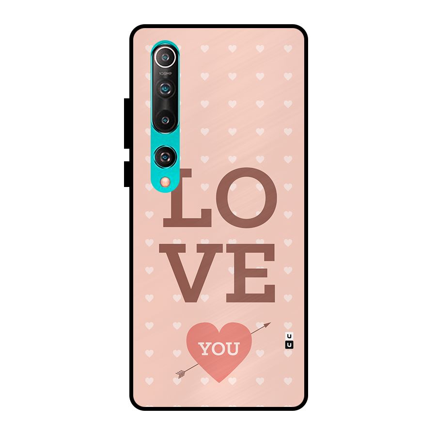 Love You Hearts Metal Back Case for Mi 10