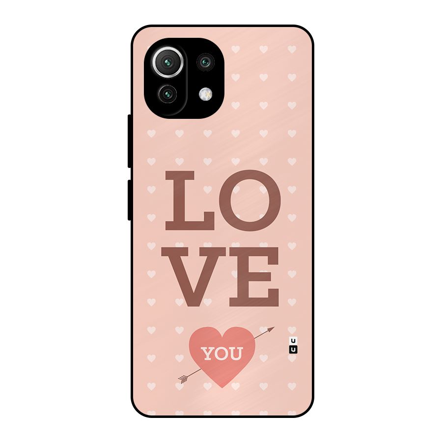 Love You Hearts Metal Back Case for Mi 11 Lite