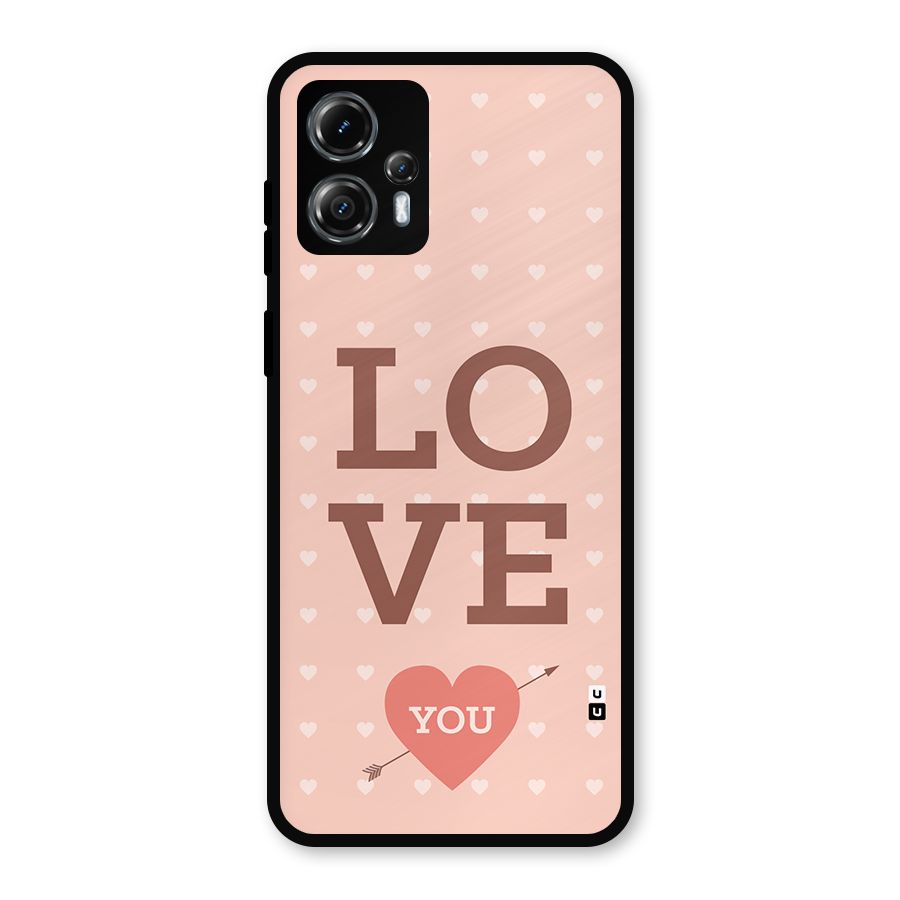 Love You Hearts Metal Back Case for Moto G13