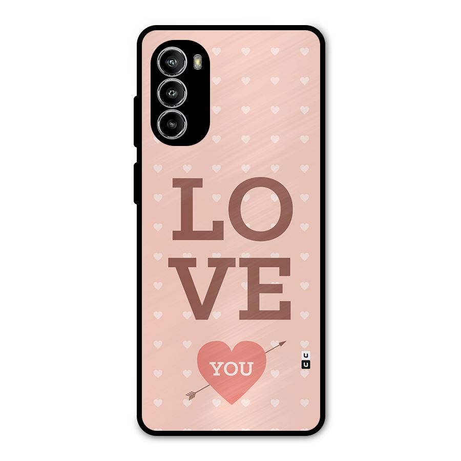 Love You Hearts Metal Back Case for Moto G52
