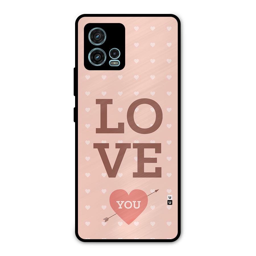 Love You Hearts Metal Back Case for Moto G72