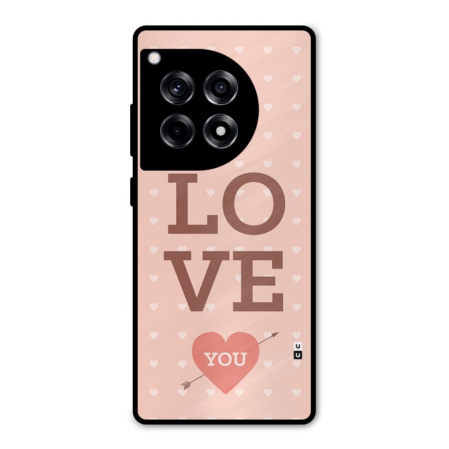 Love You Hearts Metal Back Case for OnePlus 12R